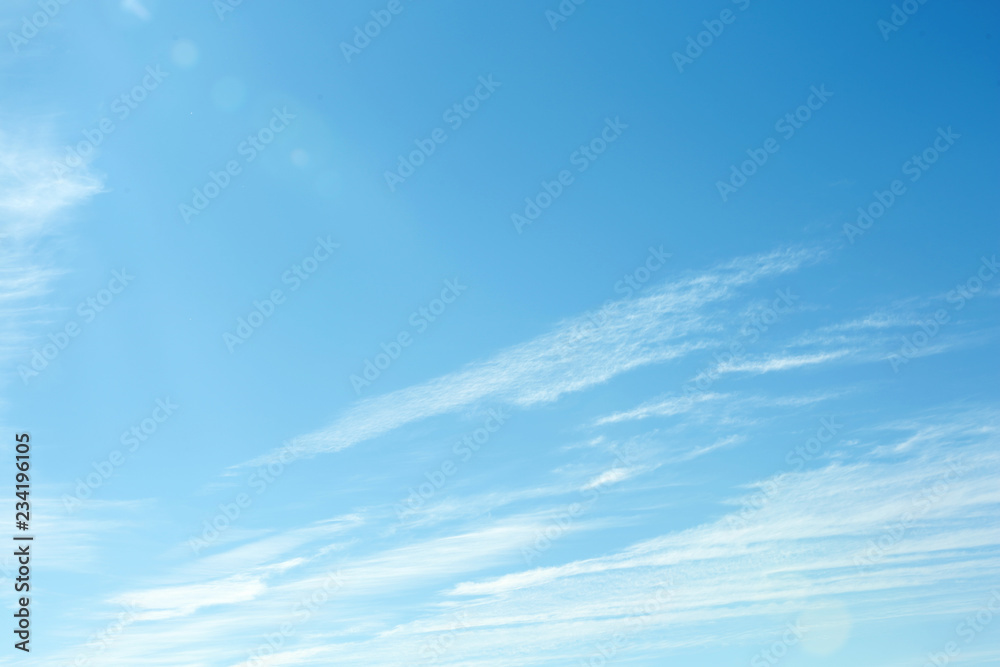View of beautiful blue sky with clouds View of beautiful blue sky with clouds