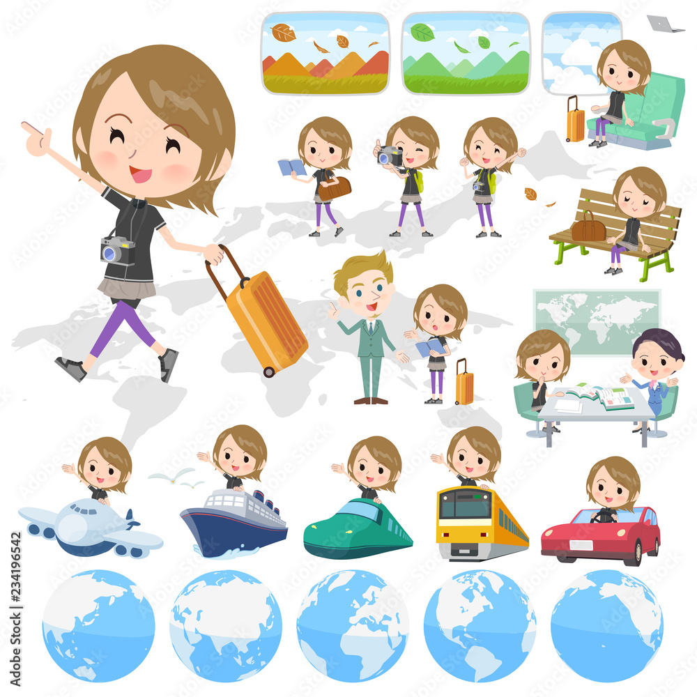 Fototapeta premium Short hair women Sportswear_travel