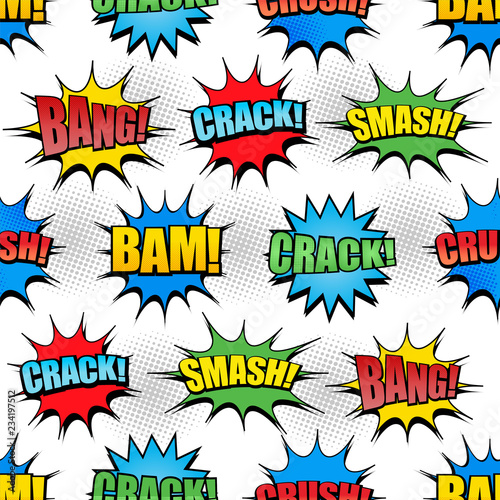 Comic bright seamless pattern