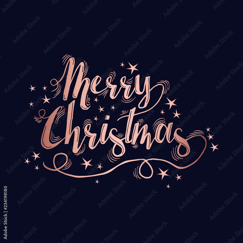Merry Christmas copper text quote greeting card Merry Christmas copper text quote greeting card
