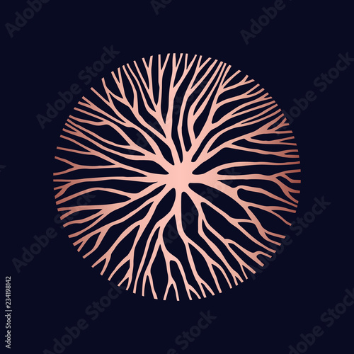 Abstract copper tree shape concept