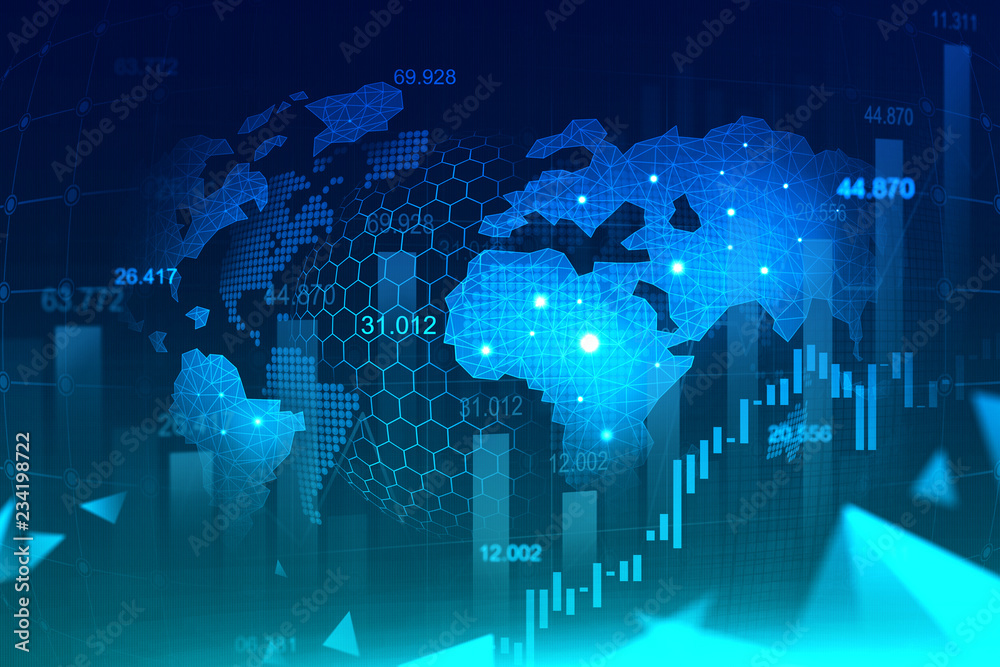 Stock market or forex trading graph in futuristic concept Stock market or forex trading graph in futuristic concept