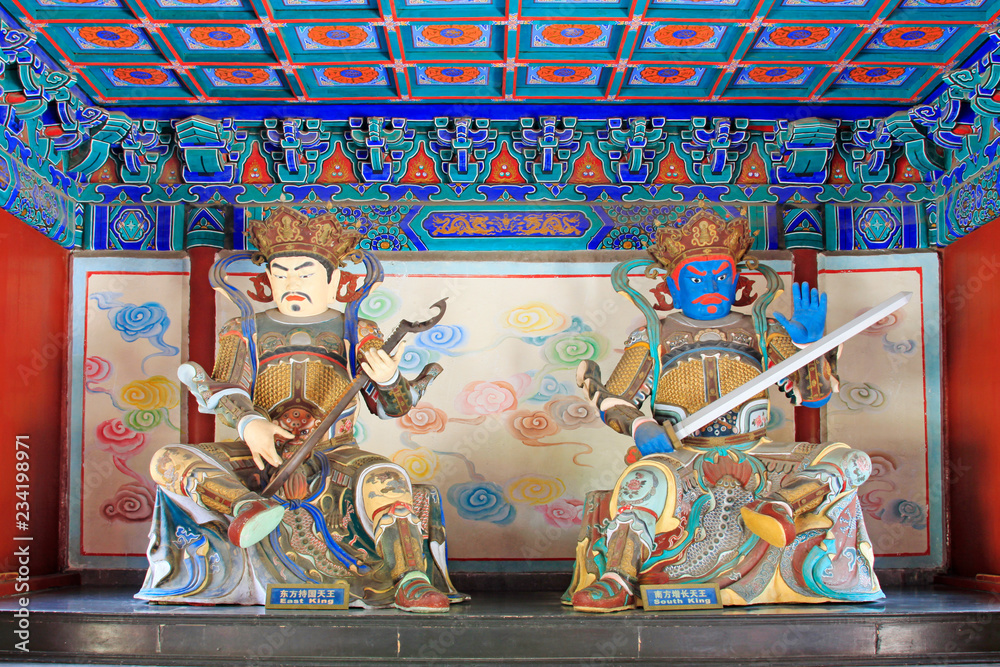 Buddhist heavenly king statues in the Beihai Park，Beijing, China