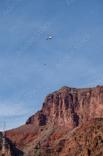 Helicopter Working in the Grand Canyon