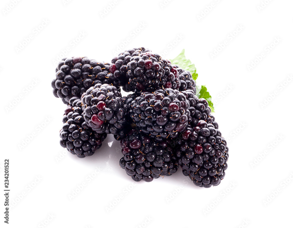 Ripe blackberry isolated on white background with clipping path. Ripe blackberry isolated on white background with clipping path.