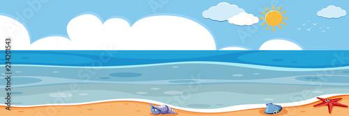 A panorama ocean landscape
