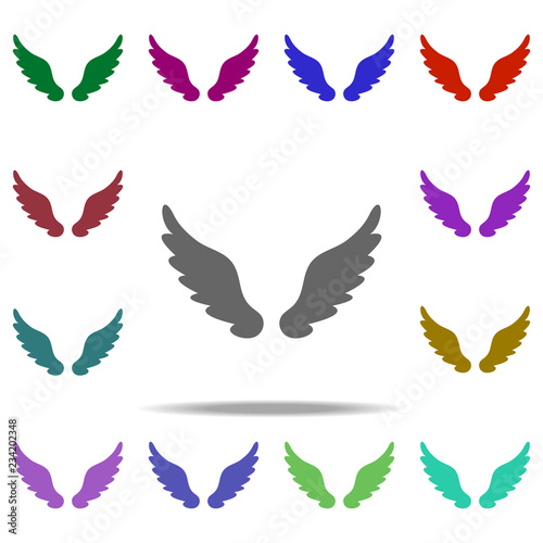 wings icon. Elements of Angel and demon in multi color style icons. Simple icon for websites, web design, mobile app, info graphics