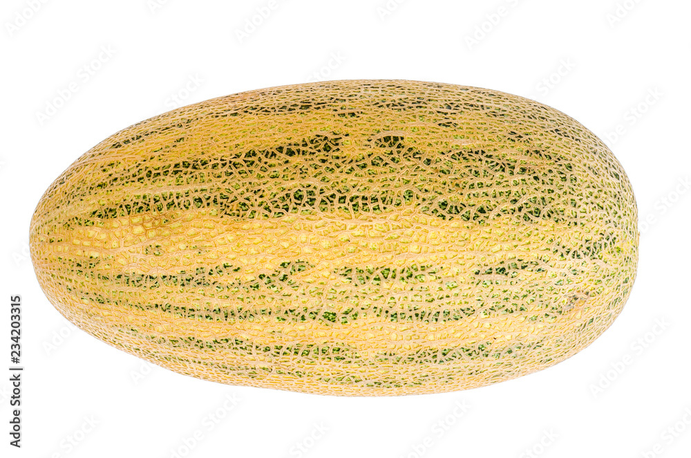 Whole ripe sweet melon isolated on white background
