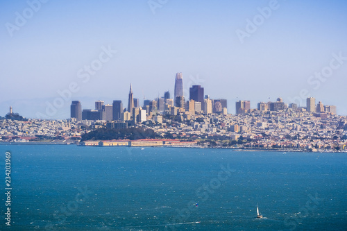 The San Francisco skyline as seen from across the bay  California