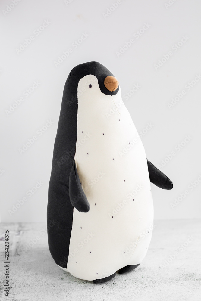 Black and White Plush Penguin Stock Photo | Adobe Stock