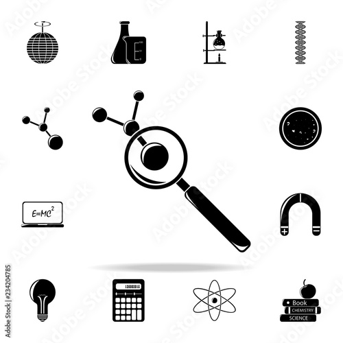 magnifier and elements icon. The science icons universal set for web and mobile