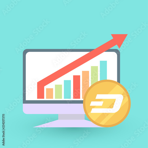 Set of icons with ico blockchain concept