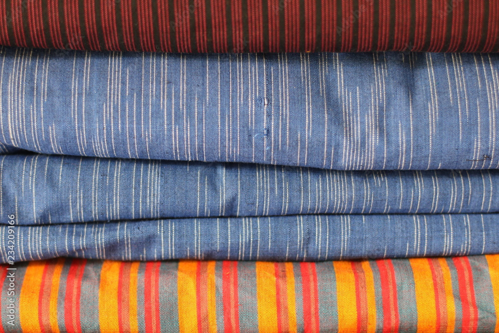 Stacked Traditional Fabric of Tenun Lurik Java Stacked Traditional Fabric of Tenun Lurik Java