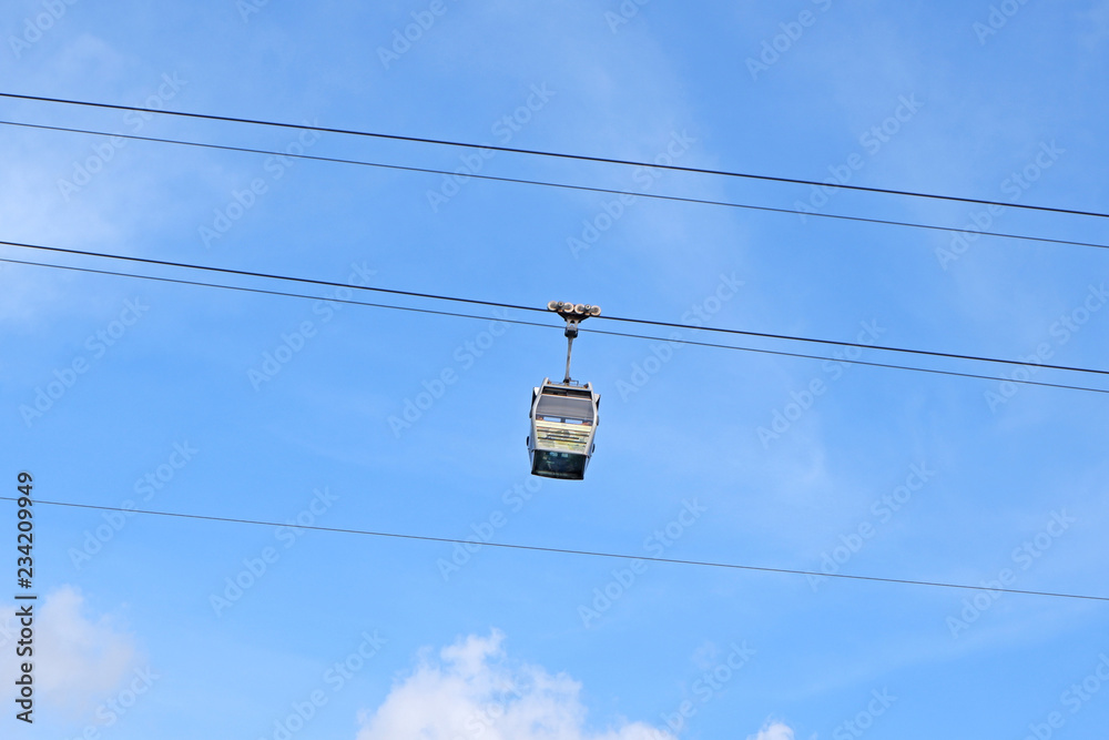 Transportation tool mountain cable car for sight seeing in Hong Kong