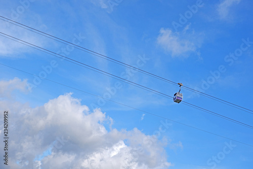 Transportation tool mountain cable car for sight seeing in Hong Kong