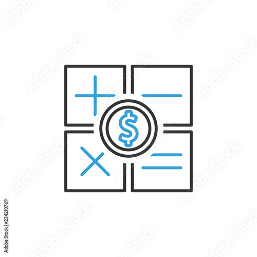 finance calculator 2 colored line icon. Simple colored element illustration. calculator icon outline symbol design from finance set