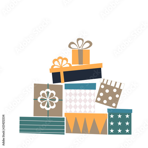 Gift boxes set. Vector elements for your design.