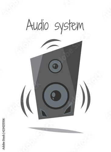 Audio loud speaker isolated on white background.Audio box.