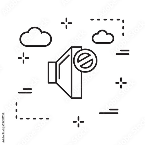 vector mute icon in creative design with elements for mobile and web applictions. modern trend infographic,logo and pictogram.