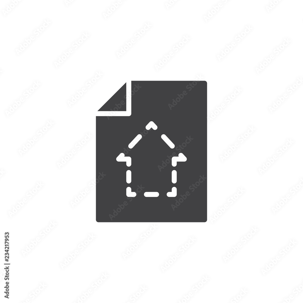 House blueprint file vector icon. filled flat sign for mobile concept and web design. Home project plan document simple solid icon. Symbol, logo illustration. Pixel perfect vector graphics House blueprint file vector icon. filled flat sign for mobile concept and web design. Home project plan document simple solid icon. Symbol, logo illustration. Pixel perfect vector graphics