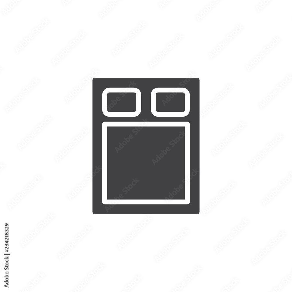 Double Bed top view vector icon. filled flat sign for mobile concept and web design. House interior furniture simple solid icon. Symbol, logo illustration. Pixel perfect vector graphics Double Bed top view vector icon. filled flat sign for mobile concept and web design. House interior furniture simple solid icon. Symbol, logo illustration. Pixel perfect vector graphics