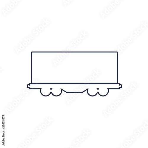 Freight wagon icon in thin line style.