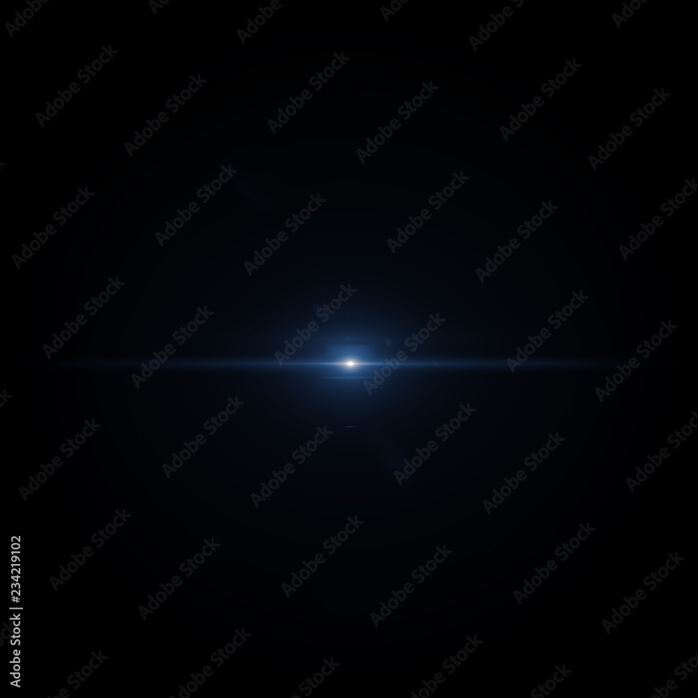 Obraz premium Lens flare blue light special effect Black background