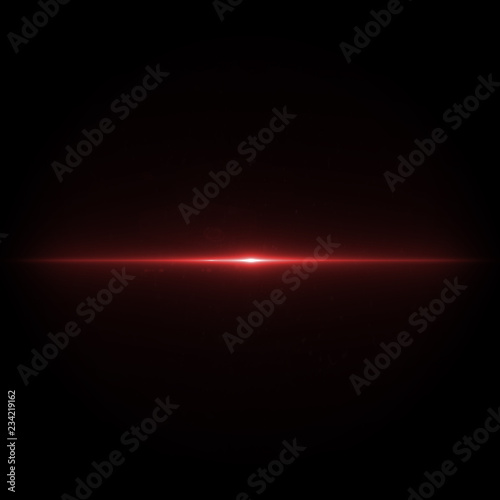 Lens flare Red light special effect Black background