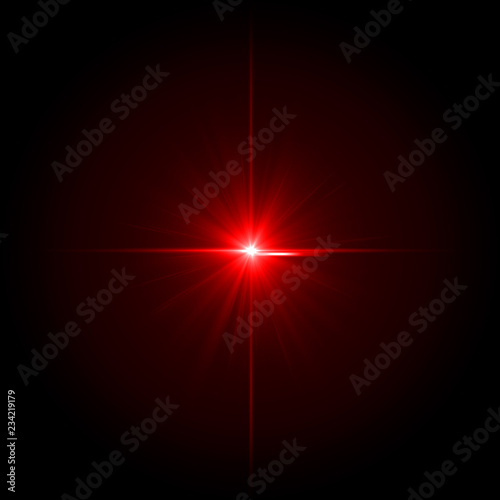 Obraz na płótnie Lens flare Red light special effect Black background w salonie