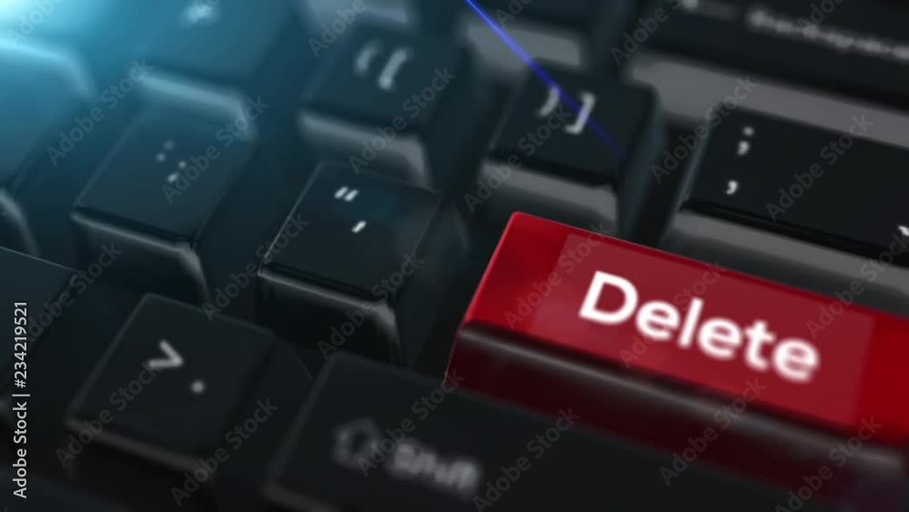 Animation close up computer keyboard with Delete Button Animation close up computer keyboard with Delete Button