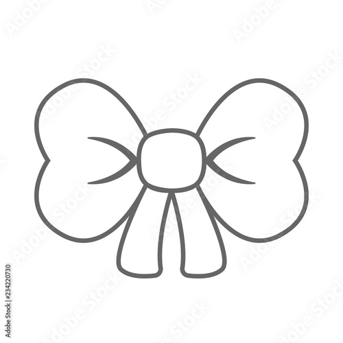 Hair bow. Outline. Vector icon.