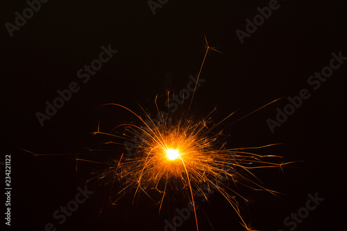 The beautiful sparklers on black background