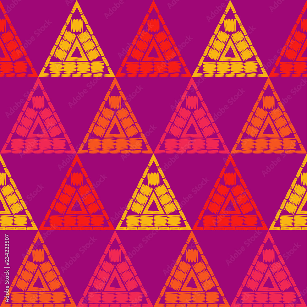Seamless abstract geometric pattern. Triangles. Vector pattern. Mosaic texture. Can be used for wallpaper, textile, invitation card, wrapping, web page background. Seamless abstract geometric pattern. Triangles. Vector pattern. Mosaic texture. Can be used for wallpaper, textile, invitation card, wrapping, web page background.