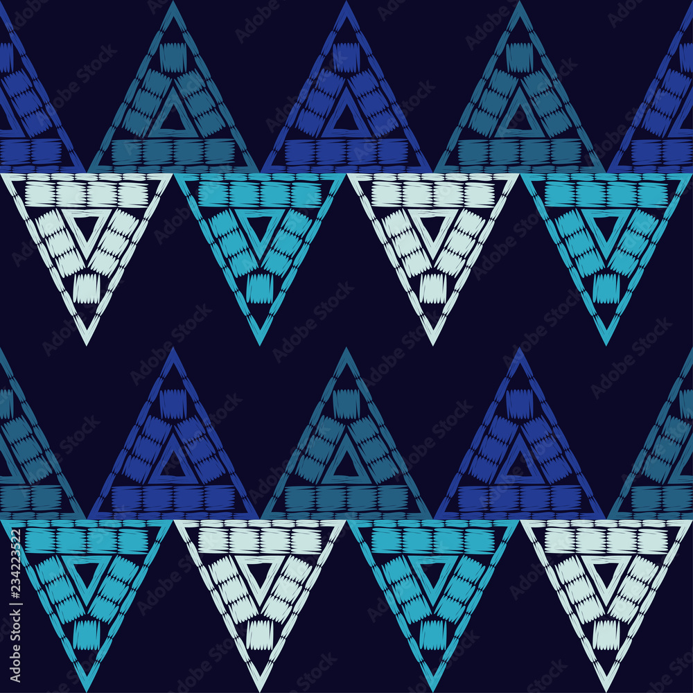 Fototapeta premium Seamless abstract geometric pattern. Triangles. Vector pattern. Mosaic texture. Can be used for wallpaper, textile, invitation card, wrapping, web page background.
