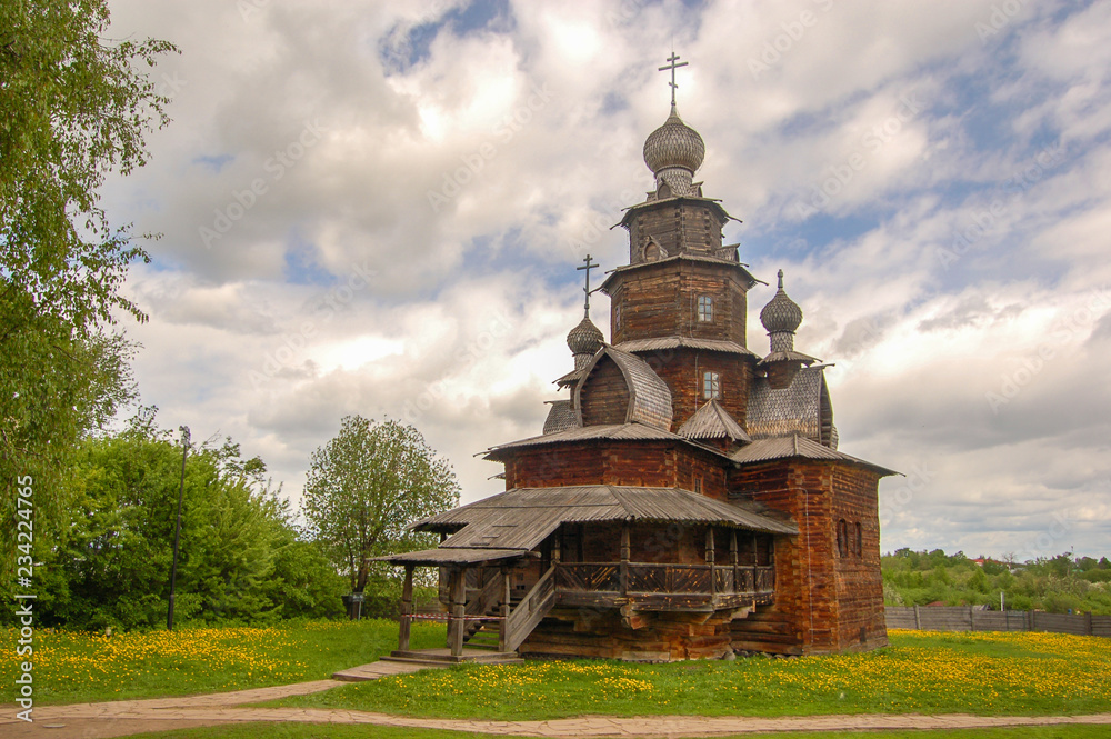 Wooden Church in the ancient Russian city of Suzdal