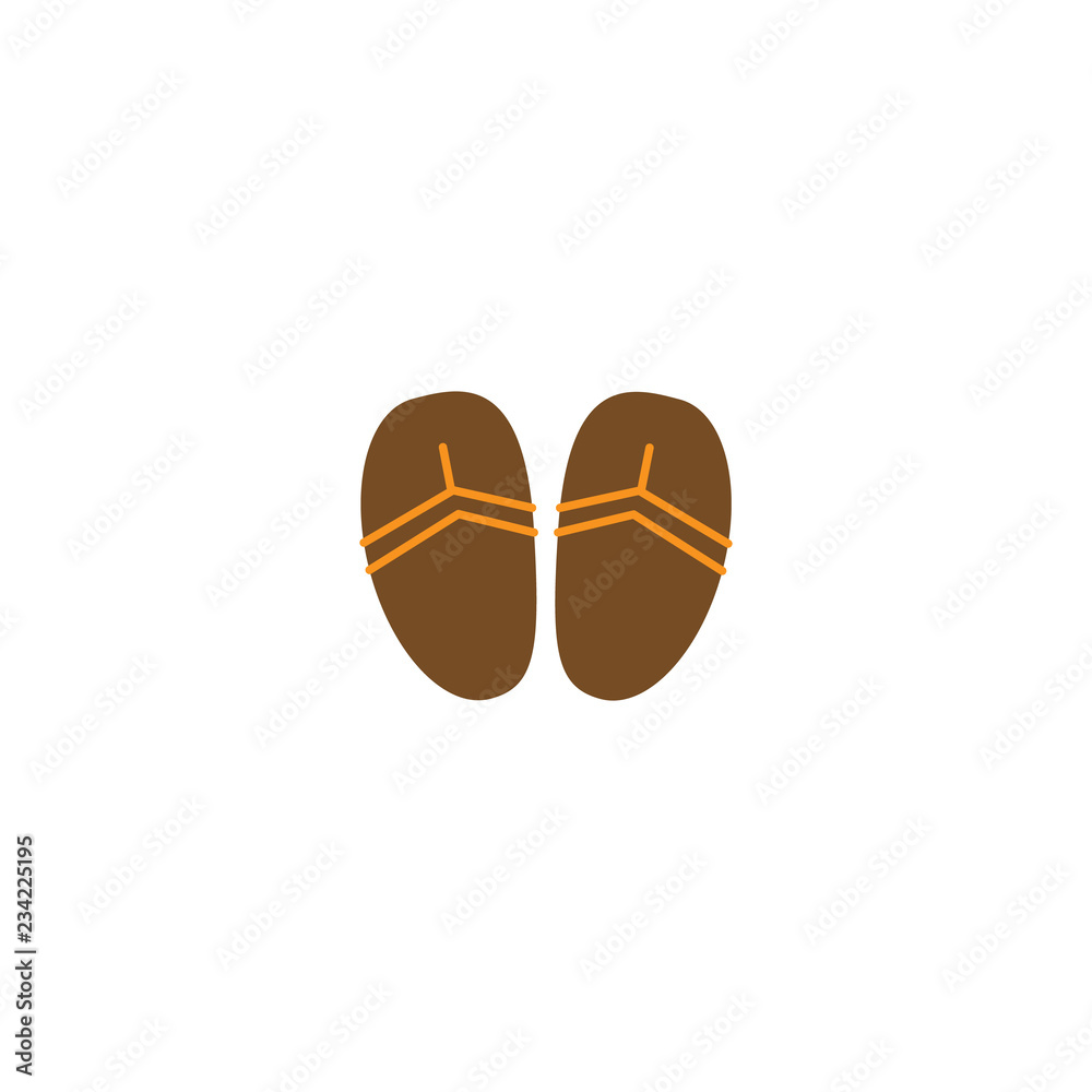 Vector illustration Flat Flip-flops on white background.Icon.