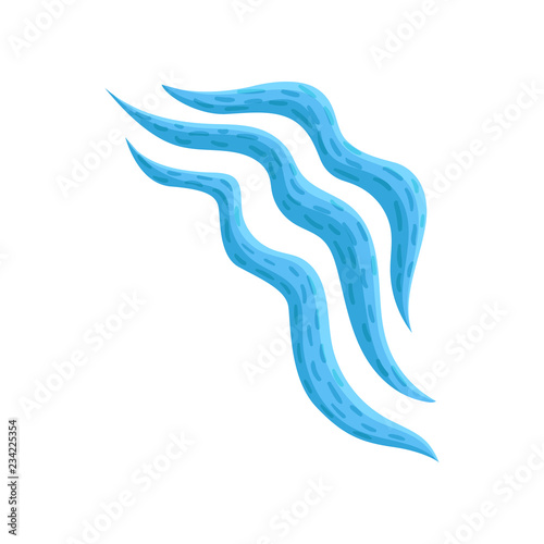 Flat vector icon of blue virus. Biological agent. Dangerous microorganism under microscope. Microbiology theme