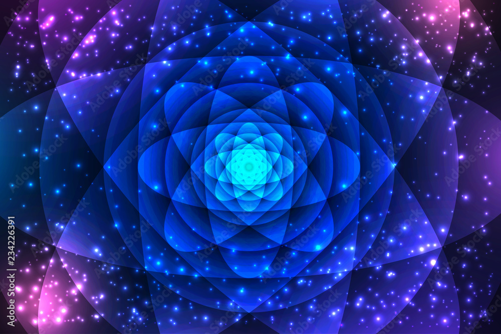 The science and mathematics abstract background with circles ...
