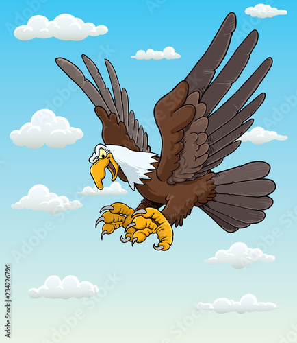 Flying eagle illustration