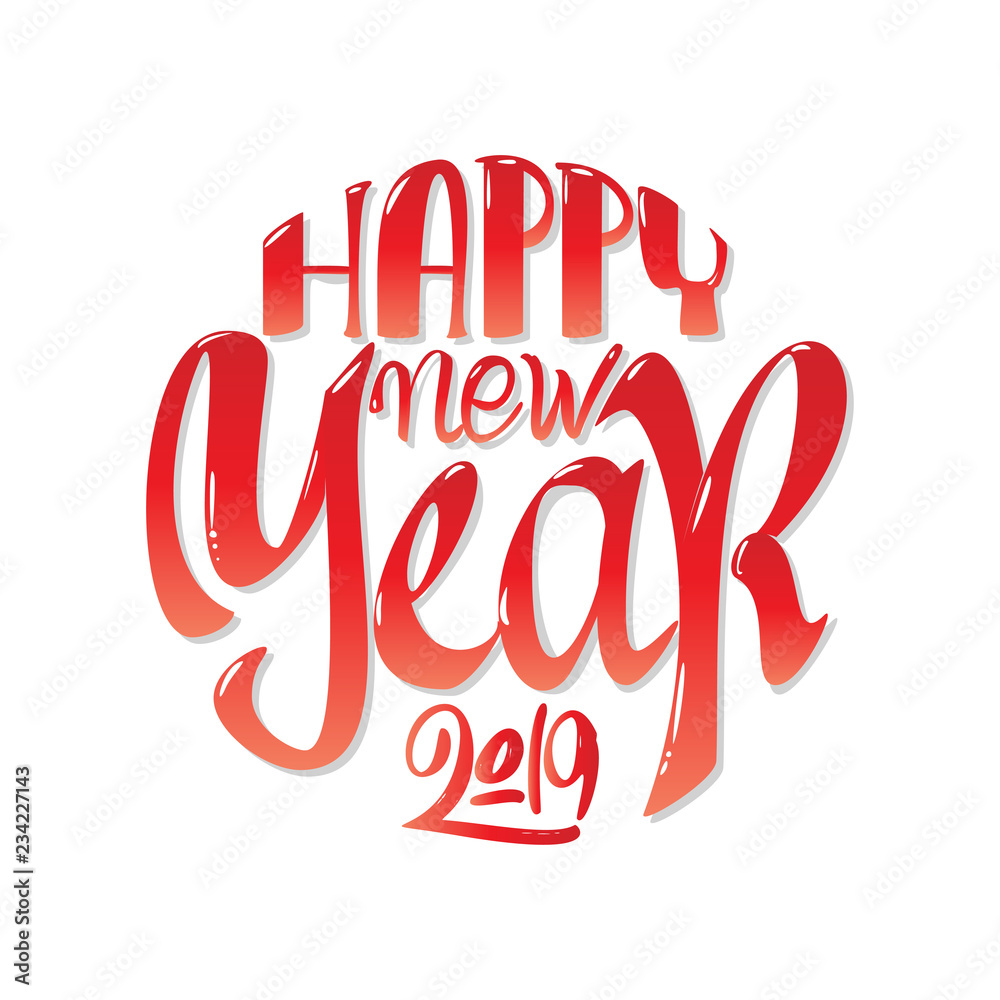Congratulations Happy New Year, calligraphy for cards, posters and covers Congratulations Happy New Year, calligraphy for cards, posters and covers