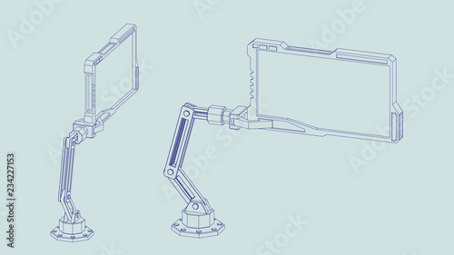 Robotic arm with futuristic...