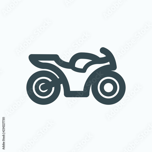 Motorcycle icon, sport motorbike, sportbike vector icon