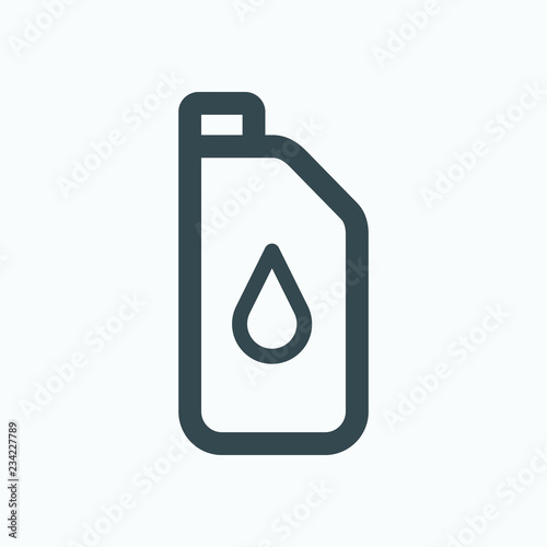 Oil liquid plastic canister icon. Motor technical fluids vector icon