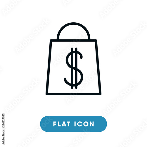 Shopping bag black friday vector icon
