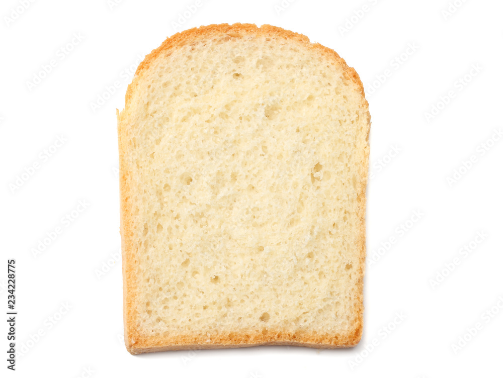 one sliced toast bread isolated on white background