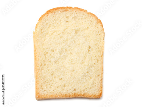 one sliced toast bread isolated on white background