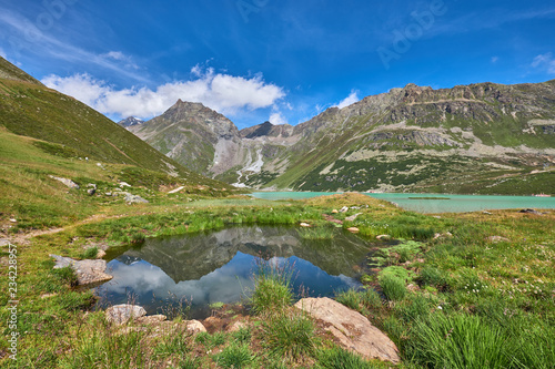 Glacial lake Rifflsee. Austrian Alps. Tyrol photo
