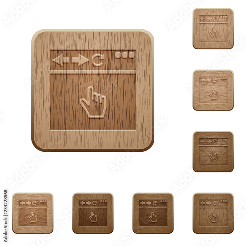 Browser pointer cursor wooden buttons