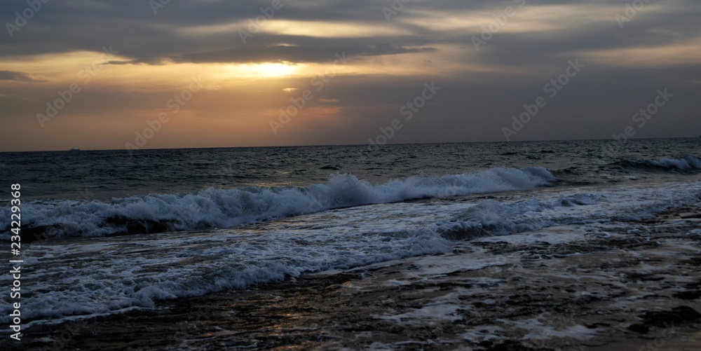 Obraz premium Cyprus Mediterranean sunrise sea