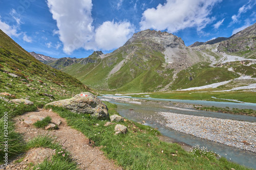 Glacial lake Rifflsee. Austrian Alps. Tyrol photo